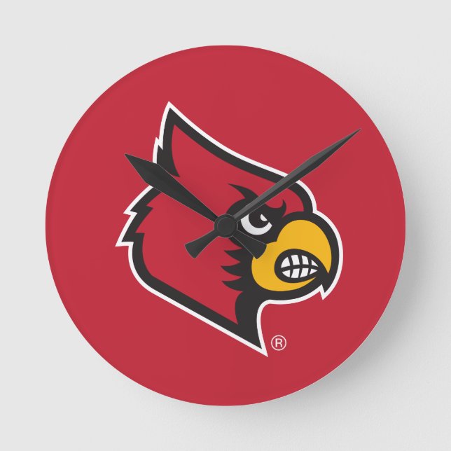 Louisville Cardinal Round Clock (Front)