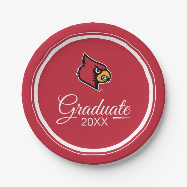 Louisville Cardinals Graduate Paper Plates (Front)