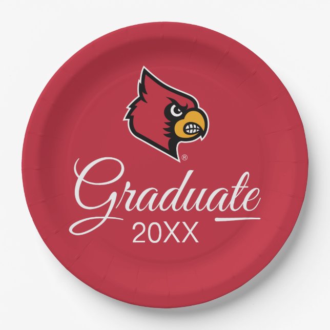 Louisville Cardinals Graduate Paper Plates (Front)