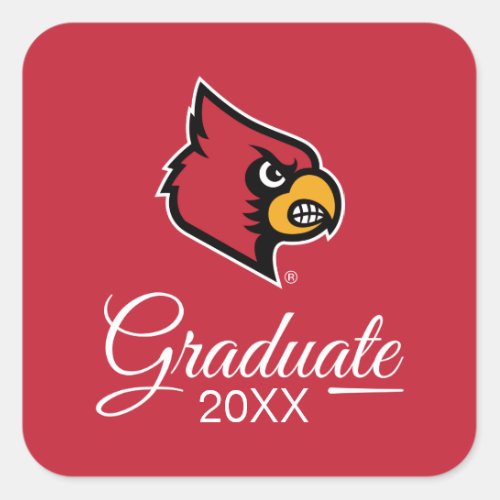 Louisville Cardinals Graduate Square Sticker