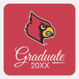 Louisville Cardinals Graduate Square Sticker