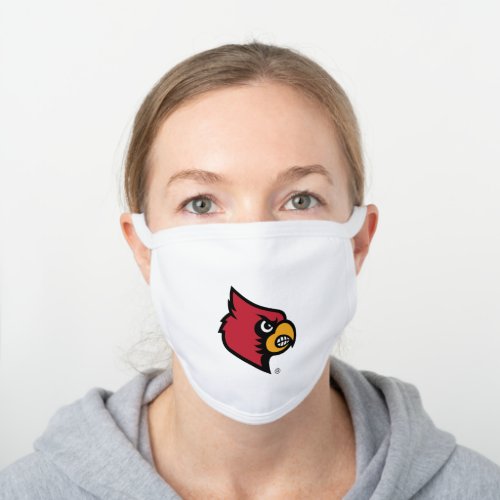 Louisville Cardinals Logo White Cotton Face Mask