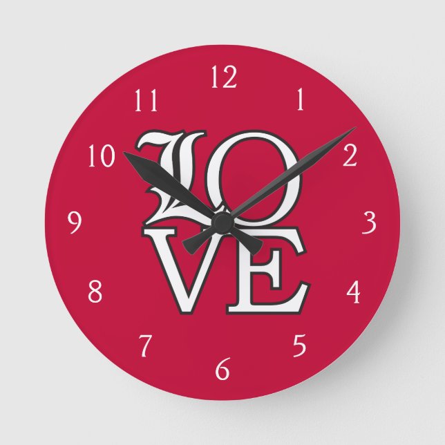 Louisville Cardinals Love Round Clock (Front)