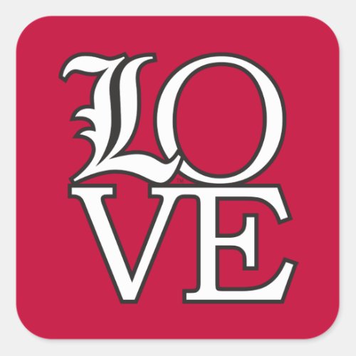 Louisville Cardinals Love Square Sticker