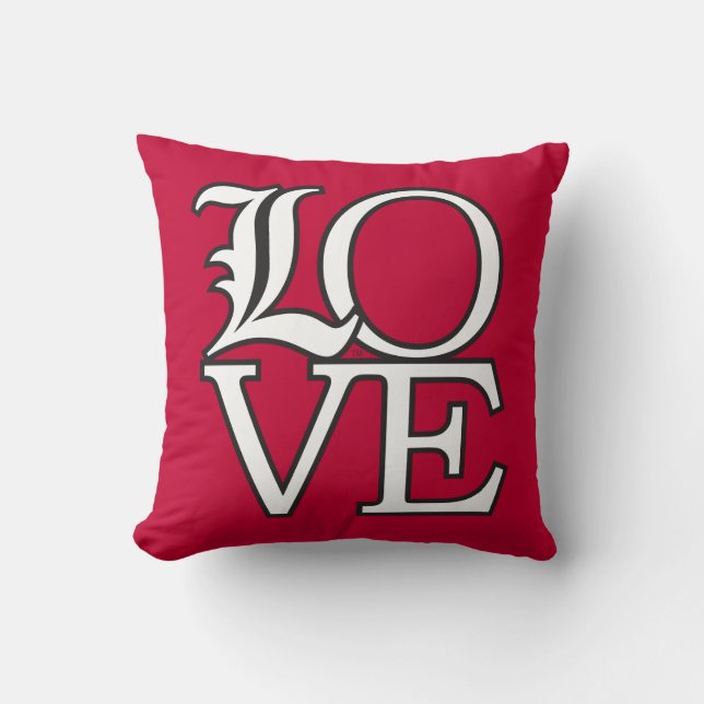 Louisville Cardinals Love Throw Pillow (Front)