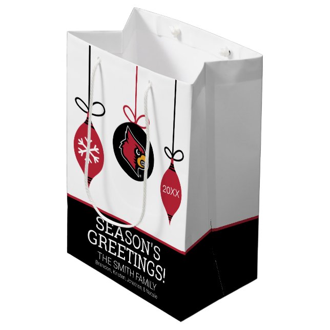 Louisville Cardinals Medium Gift Bag (Front Angled)