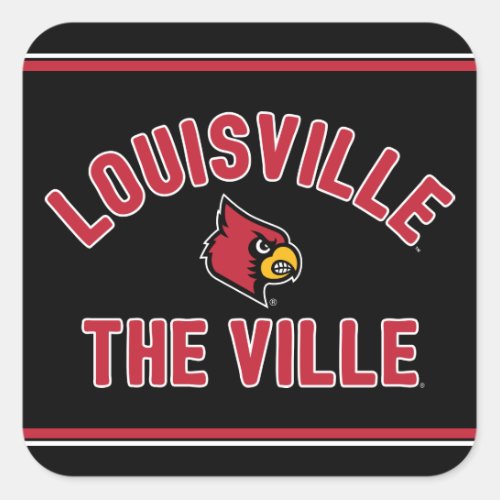 Louisville Cardinals  The Ville Square Sticker