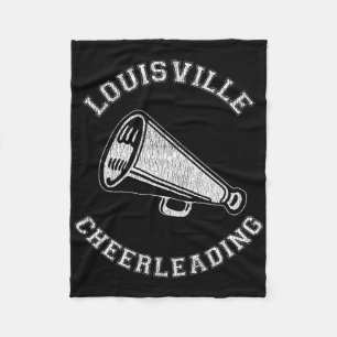 Louisville Cheer Distressed Retro 90's Cheerleader Fleece Blanket