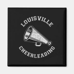 Louisville Cheer Distressed Retro 90's Cheerleader Magnet