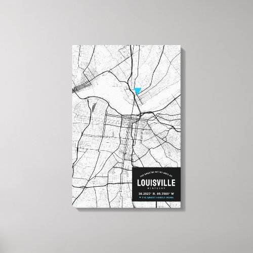 Louisville City Map  Mark Your Location Canvas Print