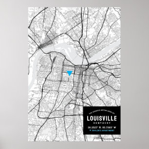 Louisville City Map + Mark Your Location Poster