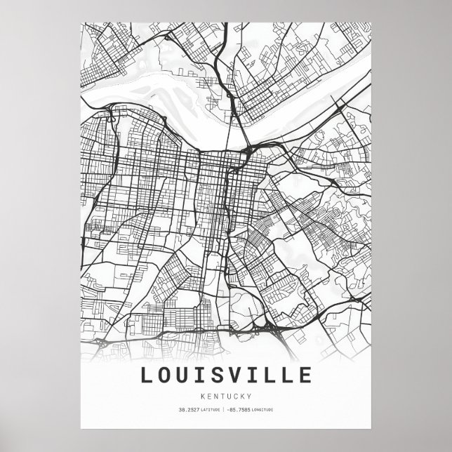 Louisville City Map Poster (Front)