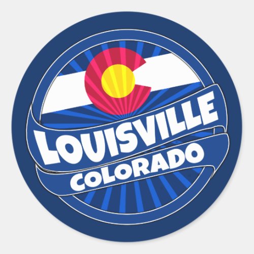 Louisville Colorado flag burst stickers