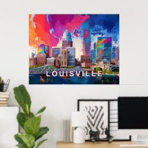 Louisville Colorful Skyline Abstract Art