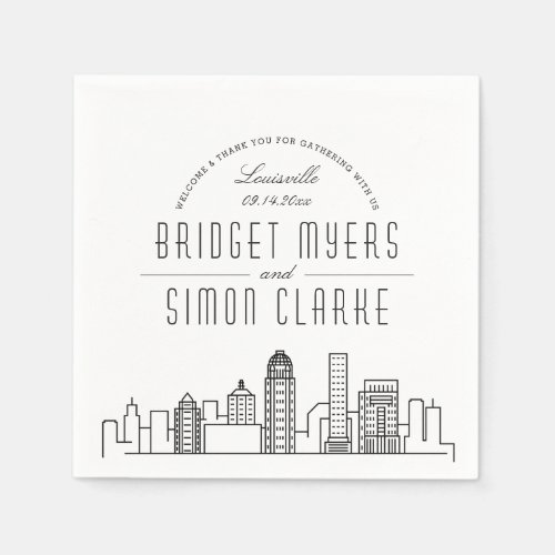 Louisville Deco Skyline  Wedding Event Napkins