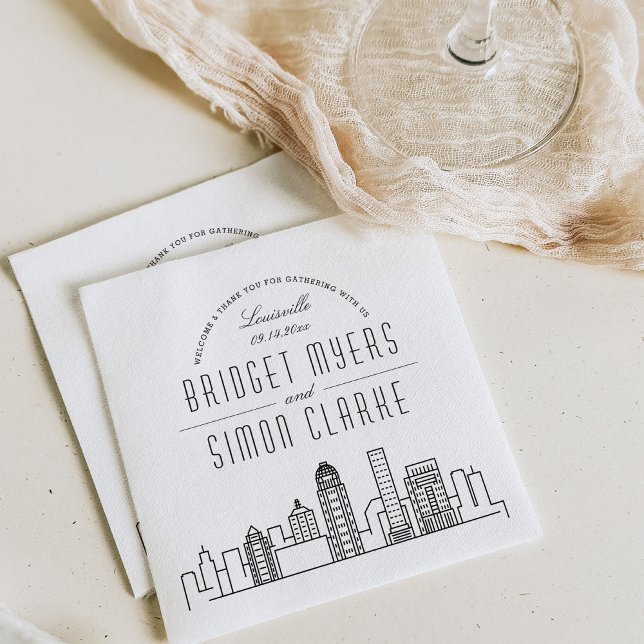 Louisville Deco Skyline | Wedding Event Napkins (Creator Uploaded)
