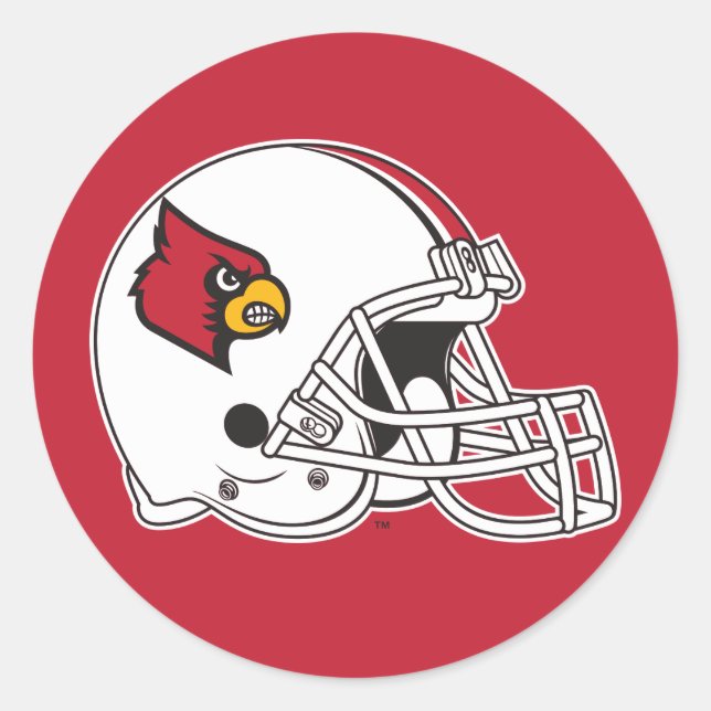 Louisville Football Helmet Classic Round Sticker (Front)