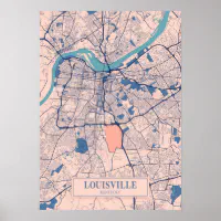 Louisville Map Line Throw Blanket by City Art Posters