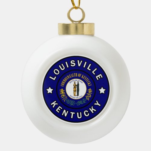 Louisville Kentucky Ceramic Ball Christmas Ornament