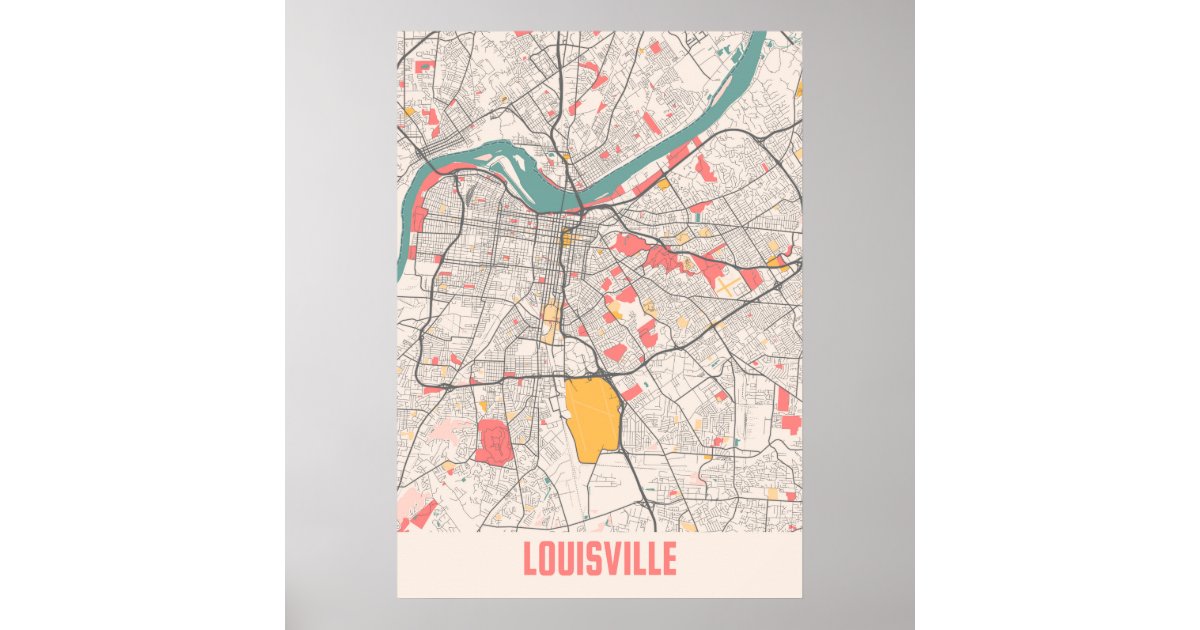 Louisville City Map Art Prints - High Quality Custom Made Art