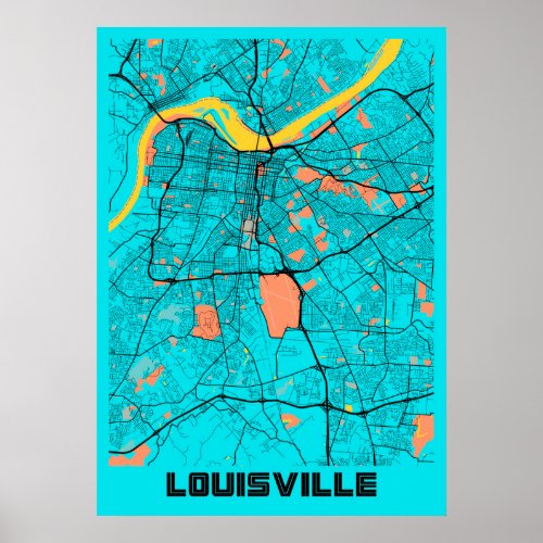 Louisville _ Kentucky Gloria City Map Poster