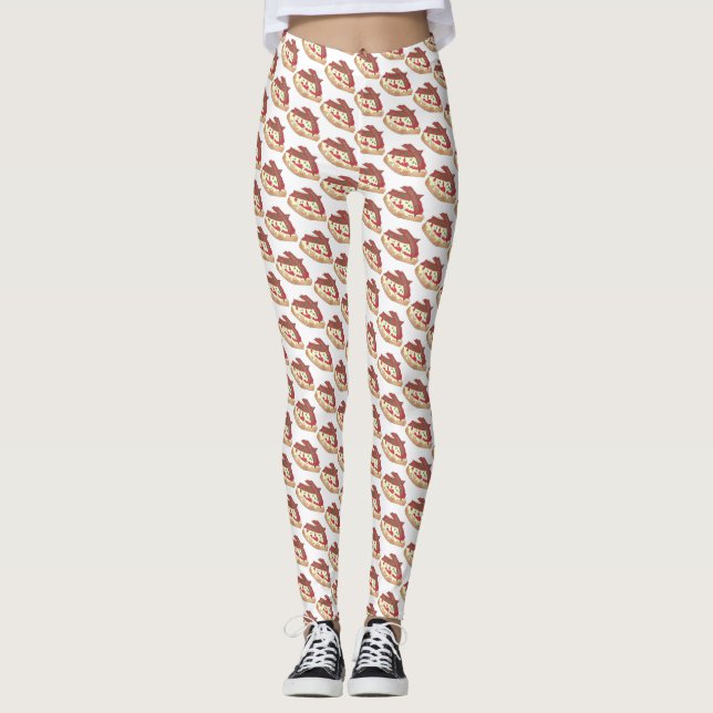 Louisville Kentucky Hot Brown Openface Sandwich KY Leggings (Front)