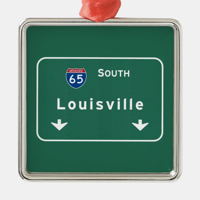 Louisville Kentucky kt Interstate Highway Freeway Metal Ornament (Front)
