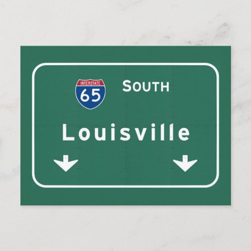 Louisville Kentucky kt Interstate Highway Freeway Postcard