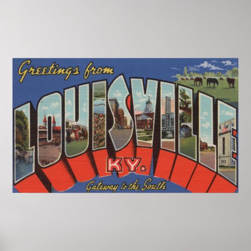 Louisville Kentucky _ Large Letter Scenes Poster