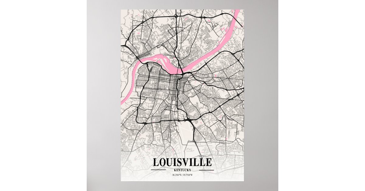 Louisville Map Keychain | Zazzle