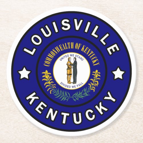 Louisville Kentucky Round Paper Coaster