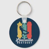 Louisville, KY Stylized Skyline, Custom Slogan Keychain, Zazzle