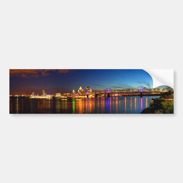 Louisville Kentucky Skyline Bumper Sticker (Front)