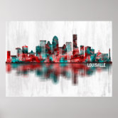 Louisville Skyline And River Reflection Fleece Blanket by