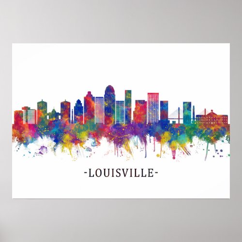 Louisville Kentucky Skyline Poster