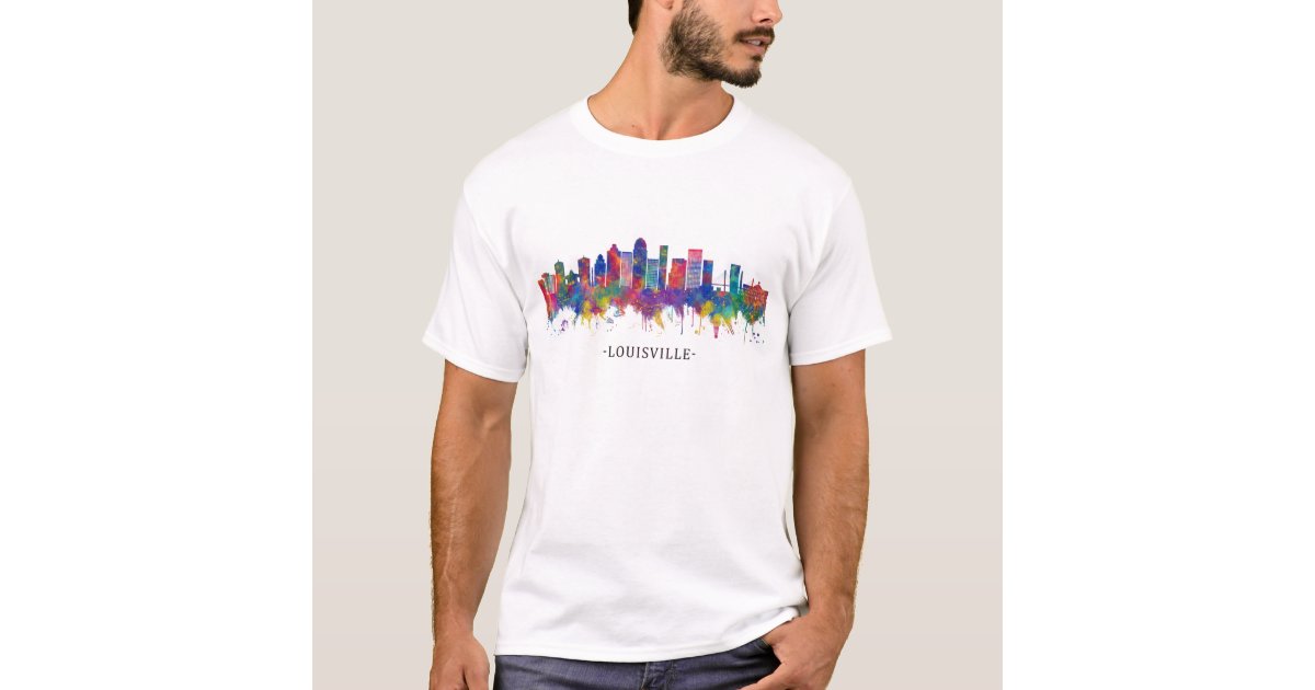 Louisville City Skyline Design Kentucky Retro Vintage T Shirt by