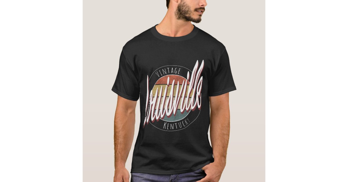 Louisville City Skyline Design Kentucky Retro Vintage T Shirt by