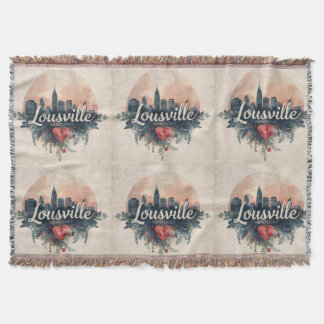 Louisville Kentucky USA Skyline Throw Blanket