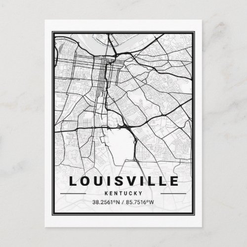 Louisville Kentucky USA Travel City Map Postcard
