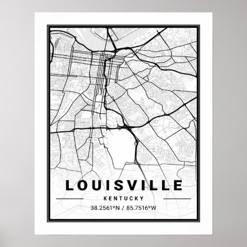 Louisville Kentucky USA Travel City Map Poster