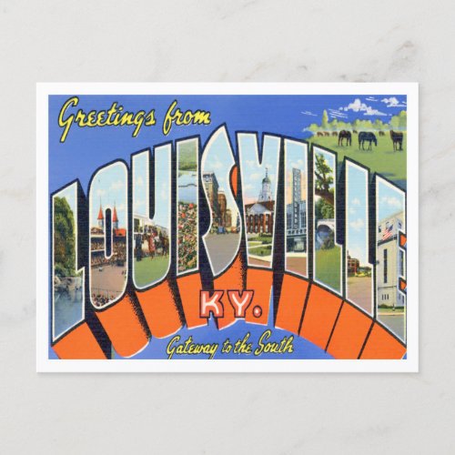 Louisville Kentucky Vintage Big Letters Postcard
