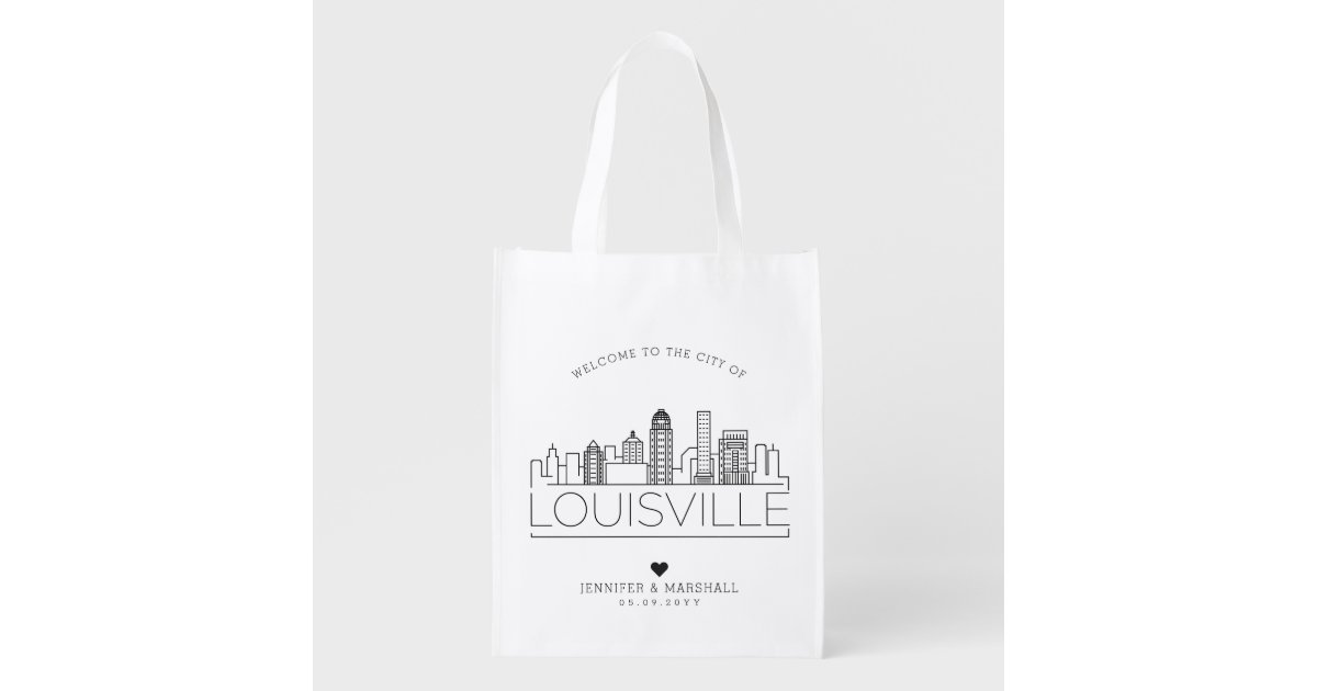 Louisville, Kentucky Stylized Skyline Luggage Tag, Zazzle