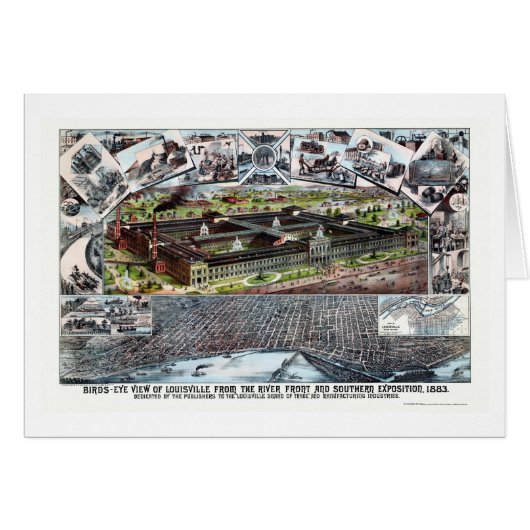 Louisville, KY Panoramic Map - 1883 Cards (Front Horizontal)