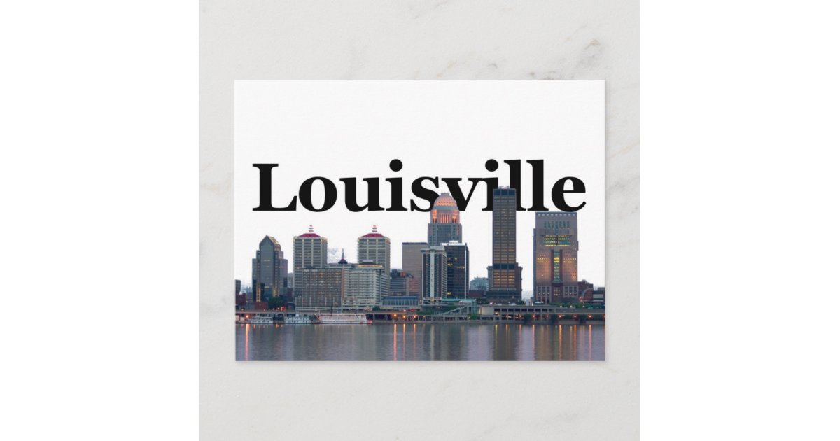 Louisville, Kentucky - Skyline at Night: Retro Travel Poster