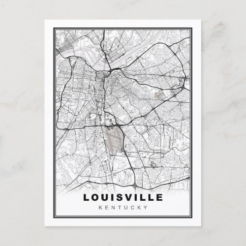 Louisville Map Postcard