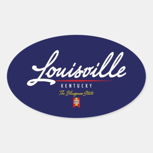 Louisville Script Oval Sticker