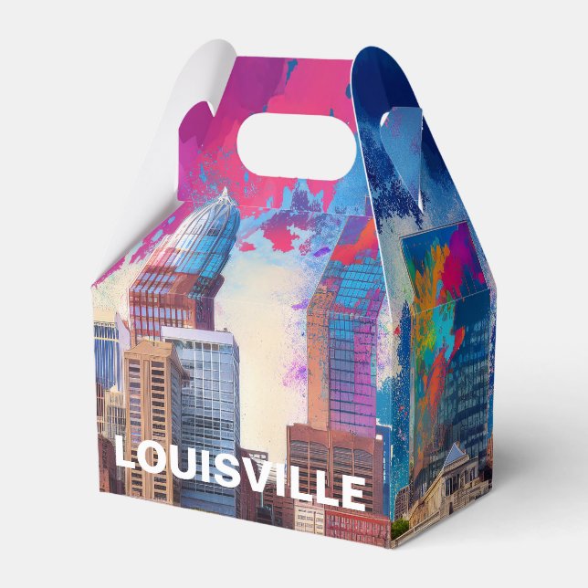 Louisville Skyline Abstract Art Favor Boxes (Front Side)