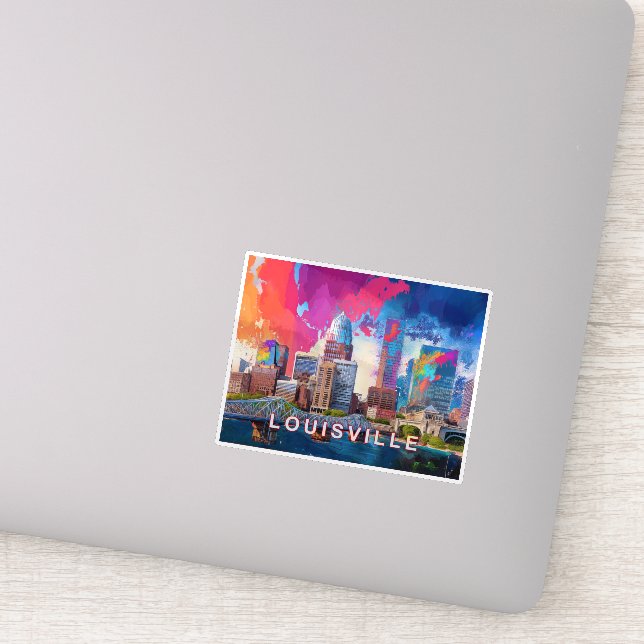 Louisville Skyline Abstract Art  Sticker (Detail)