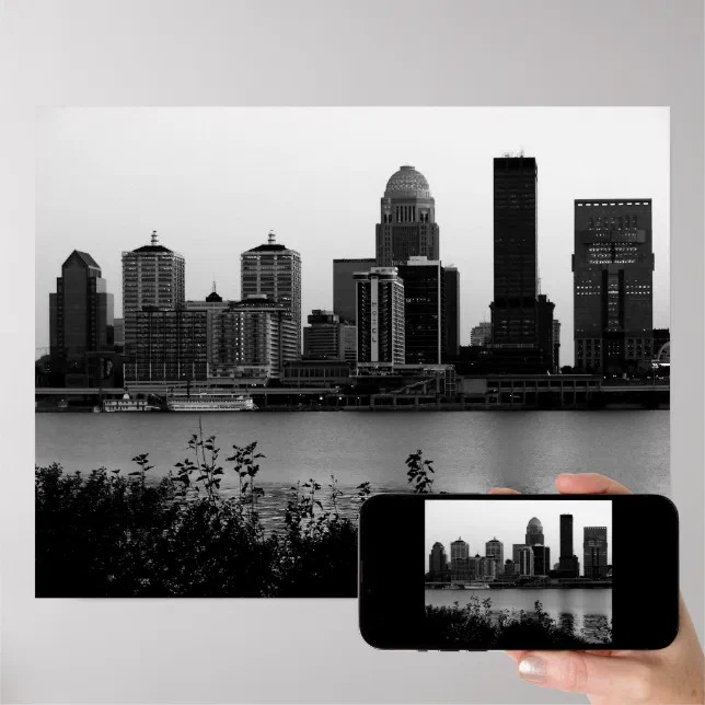 Louisville Skyline Black & White Print Zazzle