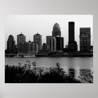 Louisville Skyline Black & White Print